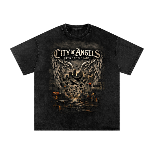 Native of the Land City of Angels – over sized Vintage Black