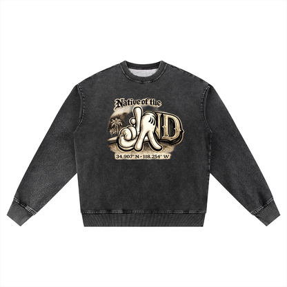 Native of the Land “Western Ave” Vintage Wash Oversized Crewneck